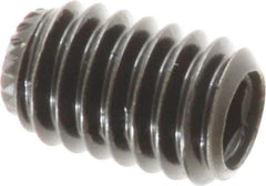 Made in USA - 5/16-18 UNC, 1/2" Length Under Head, Knurled Cup Point Set Screw - Grade 8 Alloy Steel, 5/32" Key - Eagle Tool & Supply