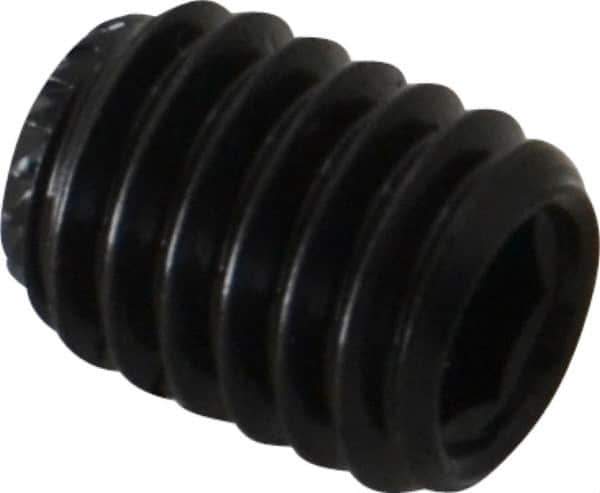 Made in USA - 3/8-18 UNC, 1/2" Length Under Head, Knurled Cup Point Set Screw - Grade 8 Alloy Steel, 3/16" Key - Eagle Tool & Supply