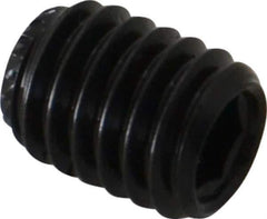 Made in USA - 3/8-18 UNC, 1/2" Length Under Head, Knurled Cup Point Set Screw - Grade 8 Alloy Steel, 3/16" Key - Eagle Tool & Supply