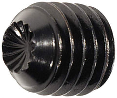 Unbrako - 1/2-13 UNC, 1-1/2" OAL, Knurled Cup Point Set Screw - Grade 8 Alloy Steel, 1/4" Key - Eagle Tool & Supply