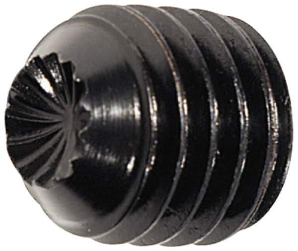 Value Collection - #4-40 UNC, 3/16" OAL, Knurled Cup Point Set Screw - Grade 8 Alloy Steel, 0.05" Key - Eagle Tool & Supply