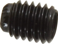 Made in USA - #10-32 UNF, 1/4" Length Under Head, Knurled Cup Point Set Screw - Grade 8 Alloy Steel, 3/32" Key - Eagle Tool & Supply
