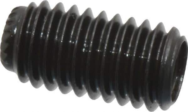 Made in USA - #10-32 UNF, 3/8" Length Under Head, Knurled Cup Point Set Screw - Grade 8 Alloy Steel, 3/32" Key - Eagle Tool & Supply