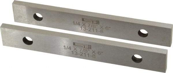 SPI - 6" Long x 7/8" High x 1/4" Thick, Steel Parallel - 0.0003" & 0.002" Parallelism, Sold as Matched Pair - Eagle Tool & Supply