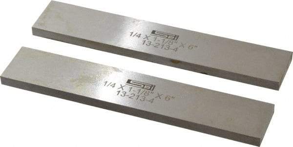 SPI - 6" Long x 1-1/8" High x 1/4" Thick, Steel Parallel - 0.0003" & 0.002" Parallelism, Sold as Matched Pair - Eagle Tool & Supply