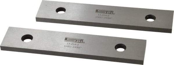 SPI - 6" Long x 1-1/4" High x 1/4" Thick, Steel Parallel - 0.0003" & 0.002" Parallelism, Sold as Matched Pair - Eagle Tool & Supply