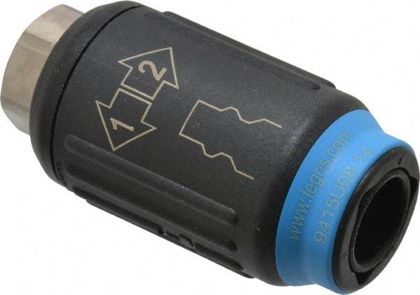 Legris - 1/4 Female NPT Industrial Pneumatic Hose Safety Coupler - Plastic/Brass, 3/8" Body Diam - Eagle Tool & Supply