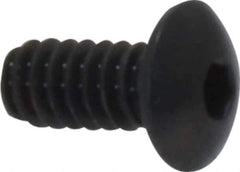 Made in USA - #4-40 UNC Hex Socket Drive, Button Screw - Alloy Steel, Black Oxide Finish, Fully Threaded, 1/4" Length Under Head - Eagle Tool & Supply