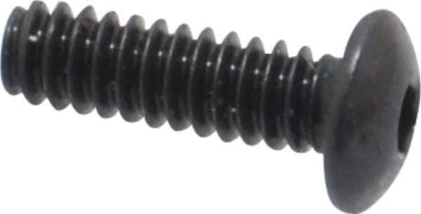 Made in USA - #4-40 UNC Hex Socket Drive, Button Screw - Alloy Steel, Black Oxide Finish, Fully Threaded, 3/8" Length Under Head - Eagle Tool & Supply
