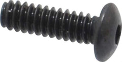 Made in USA - #4-40 UNC Hex Socket Drive, Button Screw - Alloy Steel, Black Oxide Finish, Fully Threaded, 3/8" Length Under Head - Eagle Tool & Supply