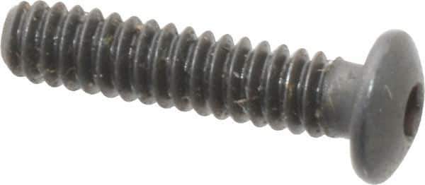 Made in USA - #4-40 UNC Hex Socket Drive, Button Screw - Alloy Steel, Black Oxide Finish, Fully Threaded, 1/2" Length Under Head - Eagle Tool & Supply