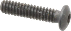 Made in USA - #4-40 UNC Hex Socket Drive, Button Screw - Alloy Steel, Black Oxide Finish, Fully Threaded, 1/2" Length Under Head - Eagle Tool & Supply