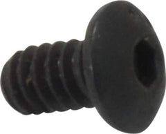 Made in USA - #6-32 UNC Hex Socket Drive, Button Screw - Alloy Steel, Black Oxide Finish, Fully Threaded, 1/4" Length Under Head - Eagle Tool & Supply
