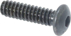 Made in USA - #6-32 UNC Hex Socket Drive, Button Screw - Alloy Steel, Black Oxide Finish, Fully Threaded, 1/2" Length Under Head - Eagle Tool & Supply