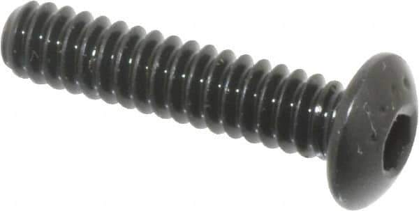 Made in USA - #6-32 UNC Hex Socket Drive, Button Screw - Alloy Steel, Black Oxide Finish, Fully Threaded, 5/8" Length Under Head - Eagle Tool & Supply
