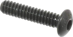 Made in USA - #6-32 UNC Hex Socket Drive, Button Screw - Alloy Steel, Black Oxide Finish, Fully Threaded, 5/8" Length Under Head - Eagle Tool & Supply