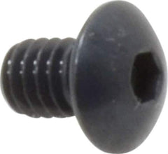 Made in USA - #8-32 UNC Hex Socket Drive, Button Screw - Alloy Steel, Black Oxide Finish, Fully Threaded, 1/4" Length Under Head - Eagle Tool & Supply