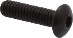 Made in USA - #8-32 UNC Hex Socket Drive, Button Screw - Alloy Steel, Black Oxide Finish, Fully Threaded, 5/8" Length Under Head - Eagle Tool & Supply