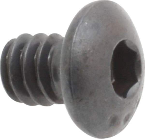 Made in USA - #10-24 UNC Hex Socket Drive, Button Screw - Alloy Steel, Black Oxide Finish, Fully Threaded, 1/4" Length Under Head - Eagle Tool & Supply