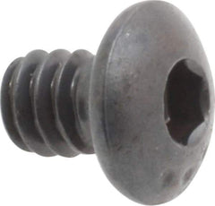 Made in USA - #10-24 UNC Hex Socket Drive, Button Screw - Alloy Steel, Black Oxide Finish, Fully Threaded, 1/4" Length Under Head - Eagle Tool & Supply