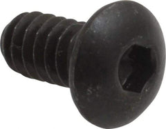 Made in USA - #10-24 UNC Hex Socket Drive, Button Screw - Alloy Steel, Black Oxide Finish, Fully Threaded, 3/8" Length Under Head - Eagle Tool & Supply