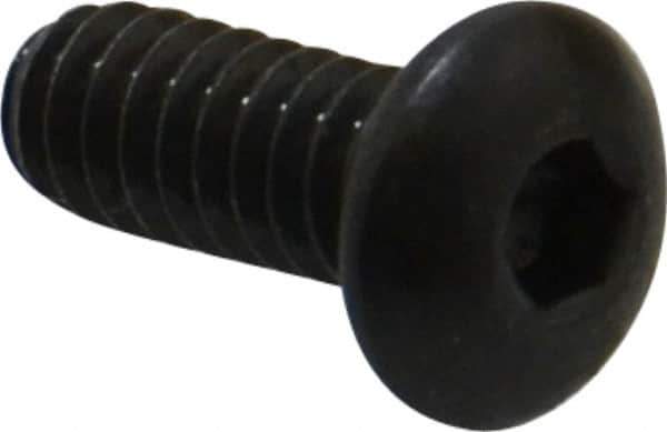 Made in USA - #10-24 UNC Hex Socket Drive, Button Screw - Alloy Steel, Black Oxide Finish, Fully Threaded, 1/2" Length Under Head - Eagle Tool & Supply