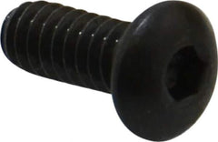 Made in USA - #10-24 UNC Hex Socket Drive, Button Screw - Alloy Steel, Black Oxide Finish, Fully Threaded, 1/2" Length Under Head - Eagle Tool & Supply