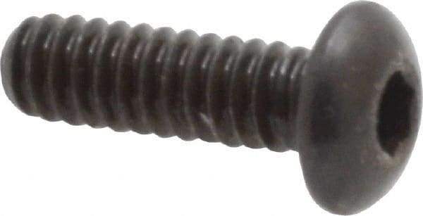 Made in USA - #10-24 UNC Hex Socket Drive, Button Screw - Alloy Steel, Black Oxide Finish, Fully Threaded, 5/8" Length Under Head - Eagle Tool & Supply