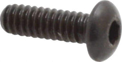 Made in USA - #10-24 UNC Hex Socket Drive, Button Screw - Alloy Steel, Black Oxide Finish, Fully Threaded, 5/8" Length Under Head - Eagle Tool & Supply