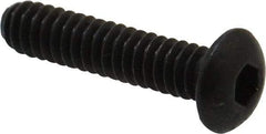 Made in USA - #10-24 UNC Hex Socket Drive, Button Screw - Alloy Steel, Black Oxide Finish, Fully Threaded, 7/8" Length Under Head - Eagle Tool & Supply