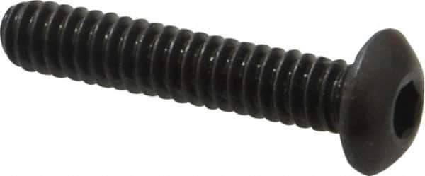 Made in USA - #10-24 UNC Hex Socket Drive, Button Screw - Alloy Steel, Black Oxide Finish, Fully Threaded, 1" Length Under Head - Eagle Tool & Supply