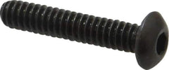 Made in USA - #10-24 UNC Hex Socket Drive, Button Screw - Alloy Steel, Black Oxide Finish, Fully Threaded, 1" Length Under Head - Eagle Tool & Supply