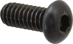 Made in USA - 1/4-20 UNC Hex Socket Drive, Button Screw - Alloy Steel, Black Oxide Finish, Fully Threaded, 5/8" Length Under Head - Eagle Tool & Supply