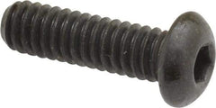 Made in USA - 1/4-20 UNC Hex Socket Drive, Button Screw - Alloy Steel, Black Oxide Finish, Fully Threaded, 7/8" Length Under Head - Eagle Tool & Supply