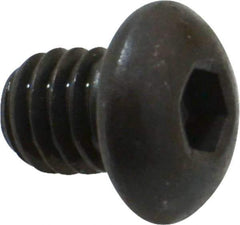 Made in USA - 5/16-18 UNC Hex Socket Drive, Button Screw - Alloy Steel, Black Oxide Finish, Fully Threaded, 3/8" Length Under Head - Eagle Tool & Supply