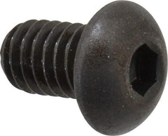 Made in USA - 5/16-18 UNC Hex Socket Drive, Button Screw - Alloy Steel, Black Oxide Finish, Fully Threaded, 1/2" Length Under Head - Eagle Tool & Supply