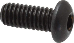 Made in USA - 5/16-18 UNC Hex Socket Drive, Button Screw - Alloy Steel, Black Oxide Finish, Fully Threaded, 3/4" Length Under Head - Eagle Tool & Supply
