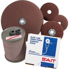 Sait - 4-1/2" Diam 7/8" Hole 120 Grit Fiber Disc - Fine Grade, Aluminum Oxide, 11,000 Max RPM, Series 2A - Eagle Tool & Supply