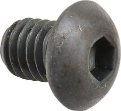Made in USA - 3/8-16 UNC Hex Socket Drive, Button Screw - Alloy Steel, Black Oxide Finish, Fully Threaded, 1/2" Length Under Head - Eagle Tool & Supply