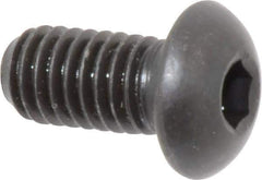 Made in USA - 3/8-16 UNC Hex Socket Drive, Button Screw - Alloy Steel, Black Oxide Finish, Fully Threaded, 3/4" Length Under Head - Eagle Tool & Supply