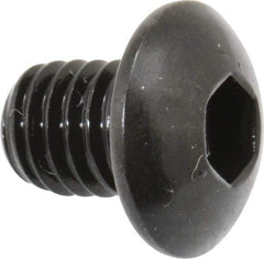 Made in USA - #10-32 UNF Hex Socket Drive, Button Screw - Alloy Steel, Black Oxide Finish, Fully Threaded, 1/4" Length Under Head - Eagle Tool & Supply