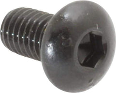 Made in USA - #10-32 UNF Hex Socket Drive, Button Screw - Alloy Steel, Black Oxide Finish, Fully Threaded, 3/8" Length Under Head - Eagle Tool & Supply