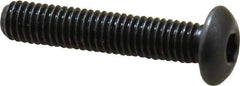 Made in USA - #10-32 UNF Hex Socket Drive, Button Screw - Alloy Steel, Black Oxide Finish, Fully Threaded, 1" Length Under Head - Eagle Tool & Supply