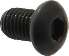 Made in USA - 1/4-28 UNF Hex Socket Drive, Button Screw - Alloy Steel, Black Oxide Finish, Fully Threaded, 3/8" Length Under Head - Eagle Tool & Supply