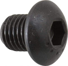 Made in USA - 5/16-24 UNF Hex Socket Drive, Button Screw - Alloy Steel, Black Oxide Finish, Fully Threaded, 3/8" Length Under Head - Eagle Tool & Supply