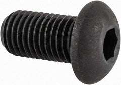 Made in USA - 5/16-24 UNF Hex Socket Drive, Button Screw - Alloy Steel, Black Oxide Finish, Fully Threaded, 5/8" Length Under Head - Eagle Tool & Supply