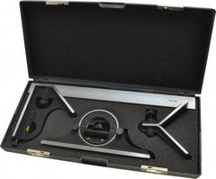 SPI - 4 Piece, 12" Combination Square Set - 1/32 & 1/64" (English/Metric) Graduation, Hardened Steel Blade, Cast Iron Center, Protractor & Square Head - Eagle Tool & Supply