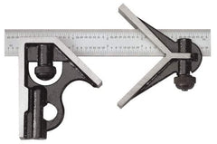 SPI - 3 Piece, 24" Combination Square Set - 1/32 & 1/64" (English/Metric) Graduation, Hardened Steel Blade, Hardened Steel Center & Square Head - Eagle Tool & Supply