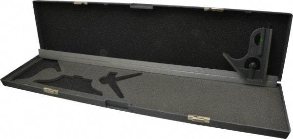 SPI - 2 Piece, 24" Combination Square Set - 1/16, 1/32, 1/64 & 1/8" (4R) Graduation, Hardened Steel Blade, Cast Iron Square Head - Eagle Tool & Supply