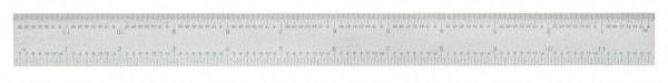 SPI - 24 Inch Long Blade, 16R Graduation Combination Square Blade - Baked Enamel Coated, 1/100, 1/64, 1/50 and 1/32 Inch Graduation - Eagle Tool & Supply
